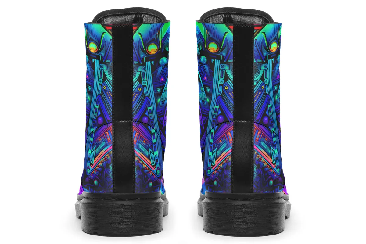 Cyber Cyan Combat Boots