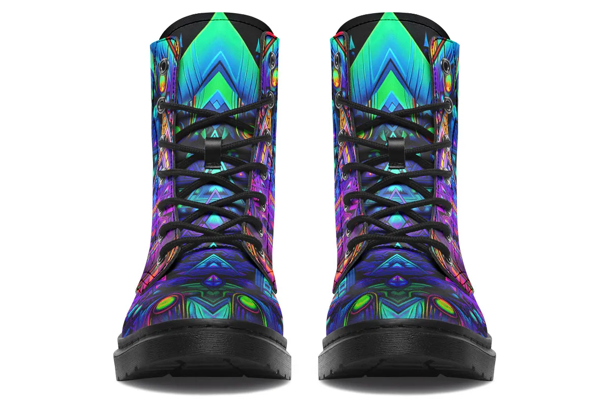 Cyber Cyan Combat Boots