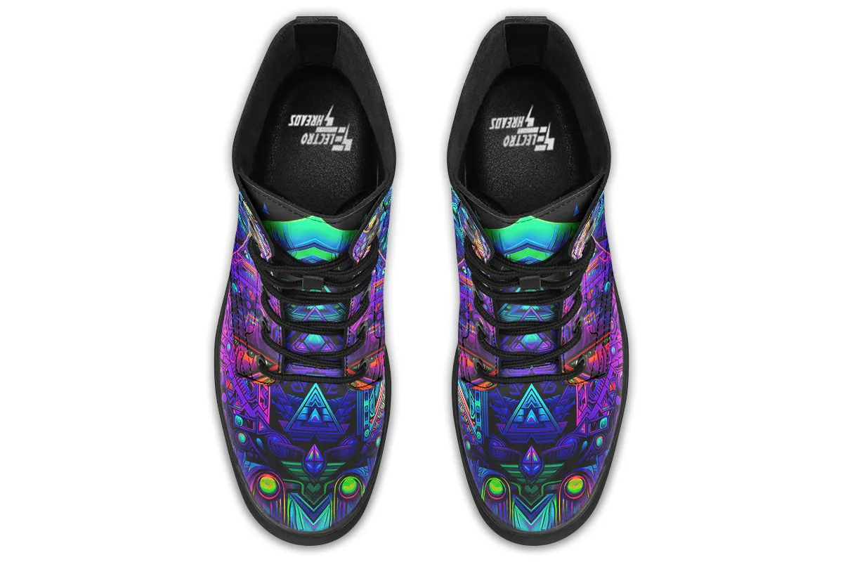Cyber Cyan Combat Boots