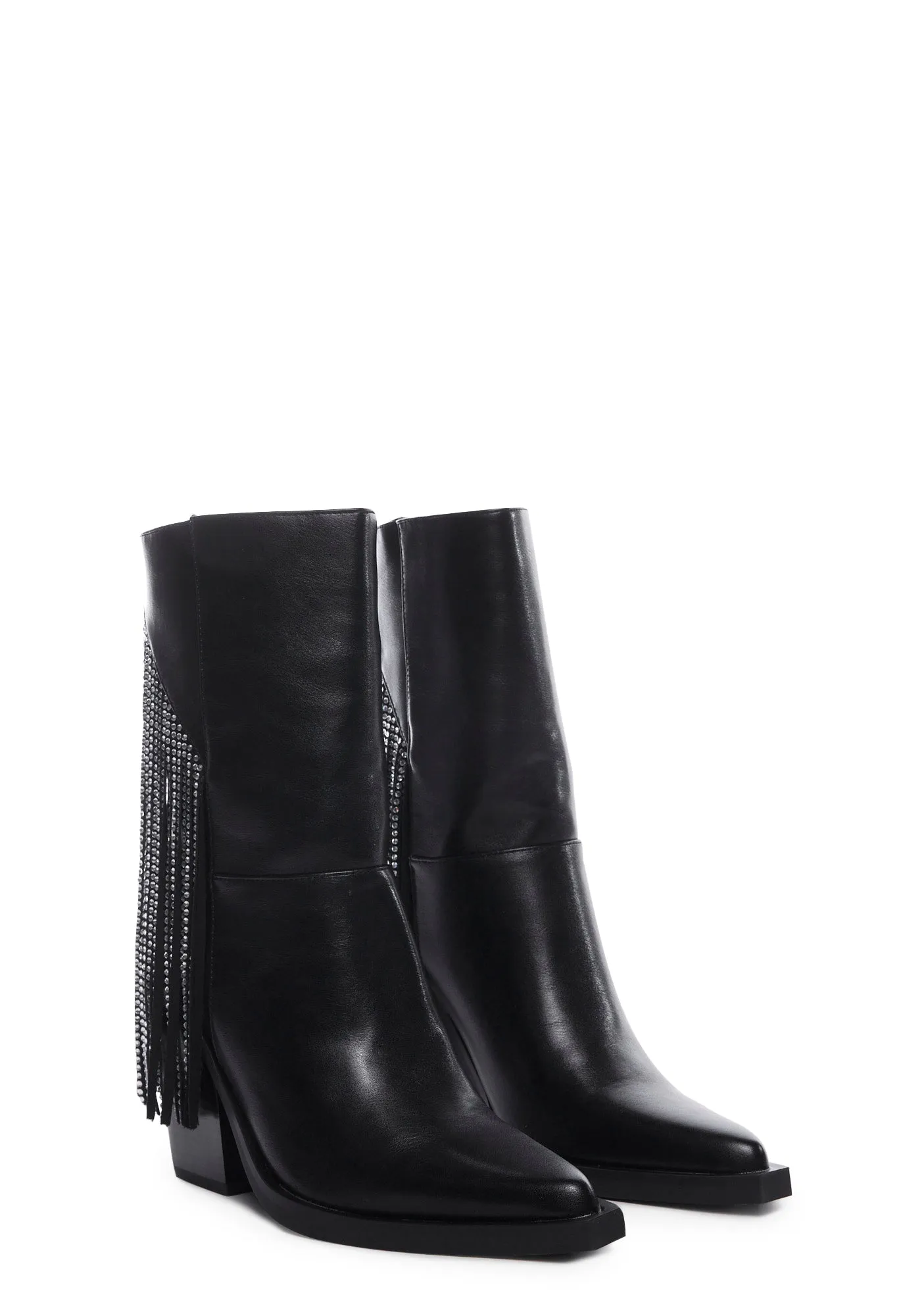 Dalton-11 Fringe Boots - Black