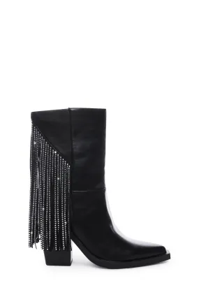 Dalton-11 Fringe Boots - Black
