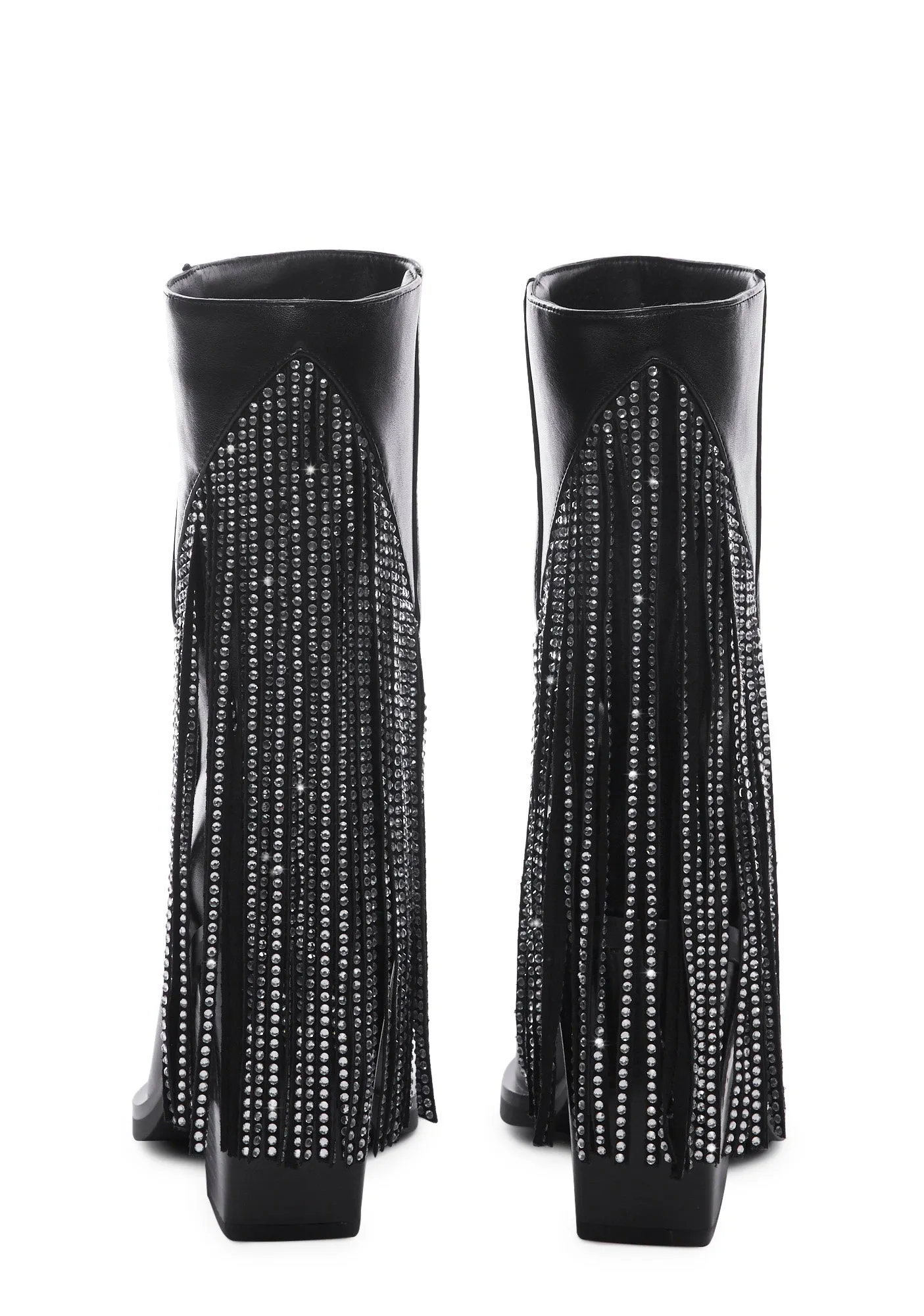 Dalton-11 Fringe Boots - Black