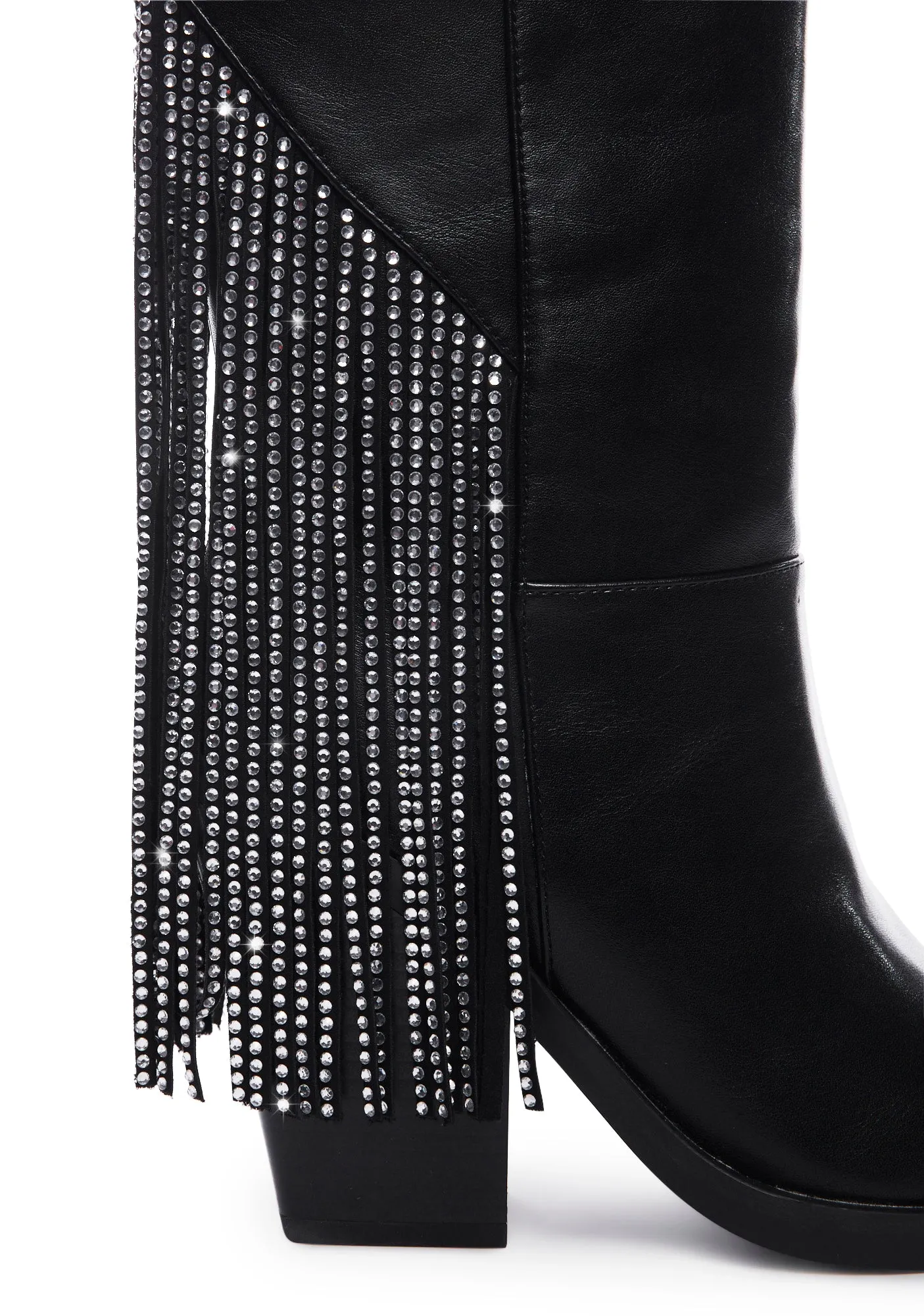 Dalton-11 Fringe Boots - Black