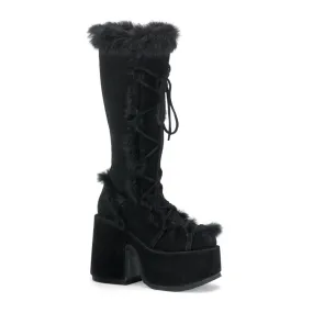 DemoniaCult Camel 311 Womens 5" Heel, Platform Front Lace Knee High Boots