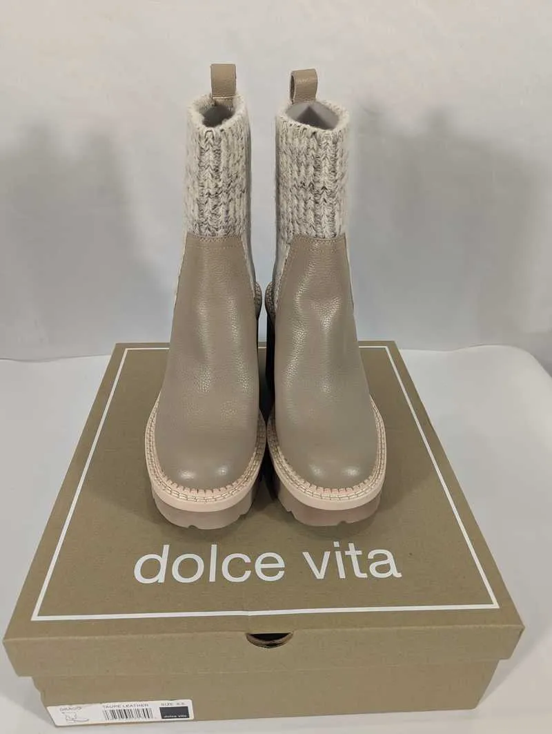 DRAGO BOOTS TAUPE LEATHER - re:vita