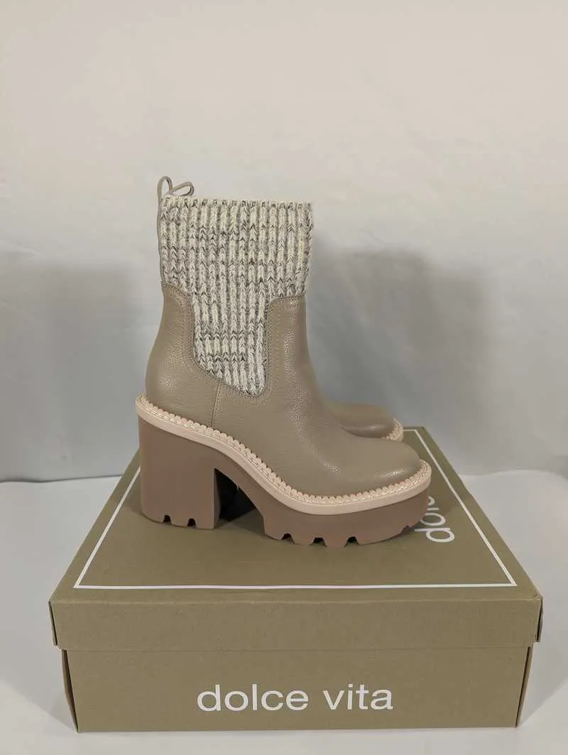 DRAGO BOOTS TAUPE LEATHER - re:vita