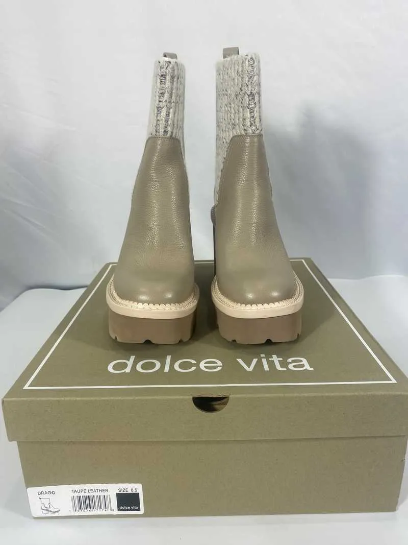 DRAGO BOOTS TAUPE LEATHER - re:vita