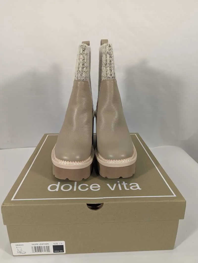 DRAGO BOOTS TAUPE LEATHER - re:vita