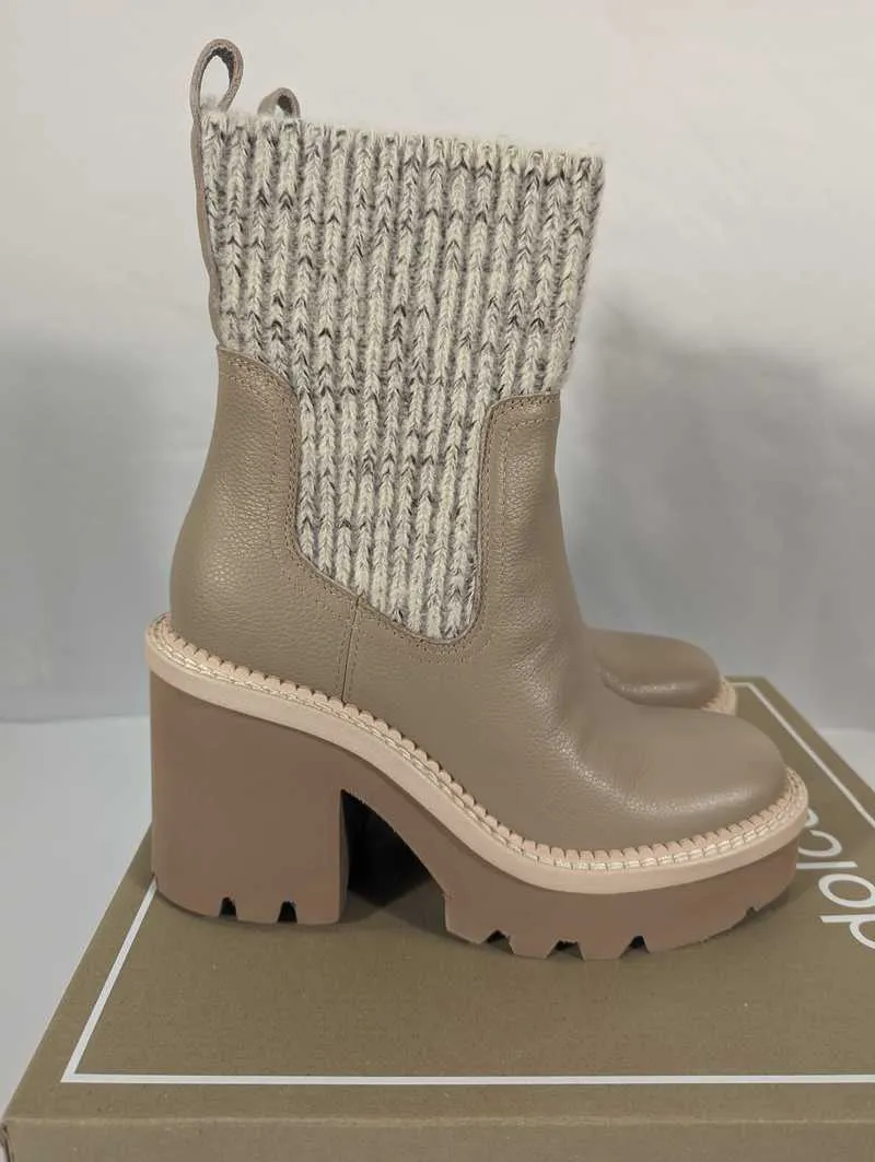 DRAGO BOOTS TAUPE LEATHER - re:vita