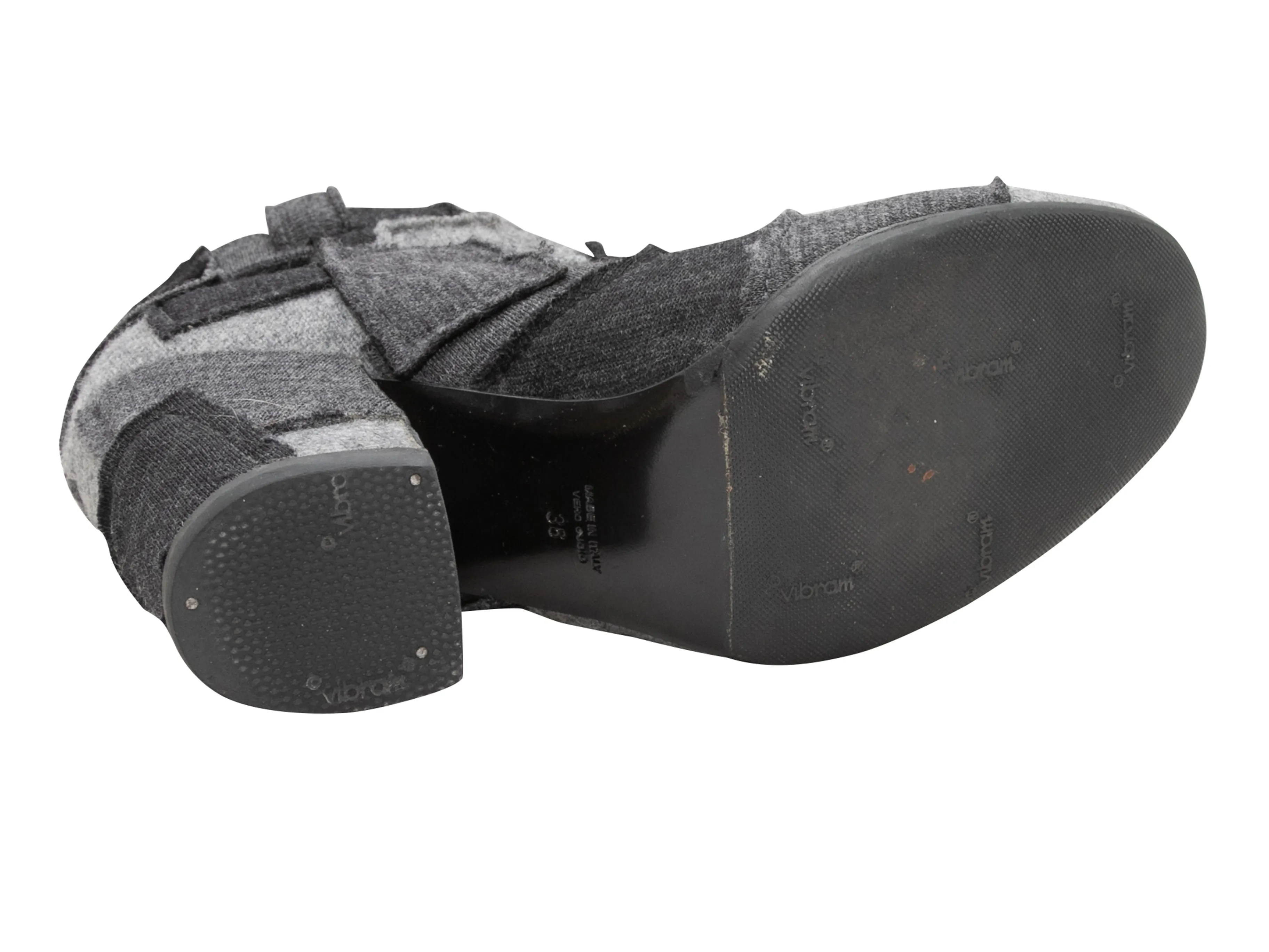 Grey & Black Lauren Dacade Patchwork Ankle Boots Size 38