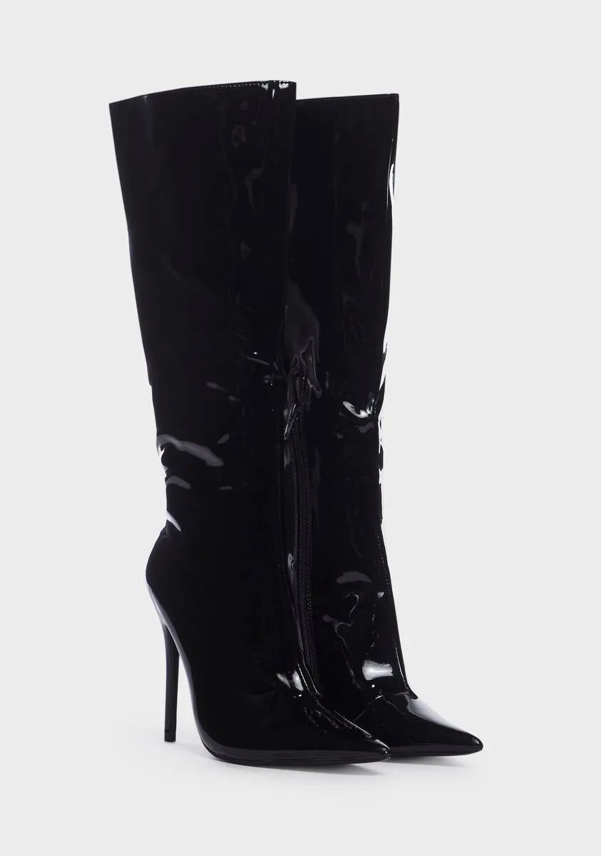 Horizon Patent Knee High Boots