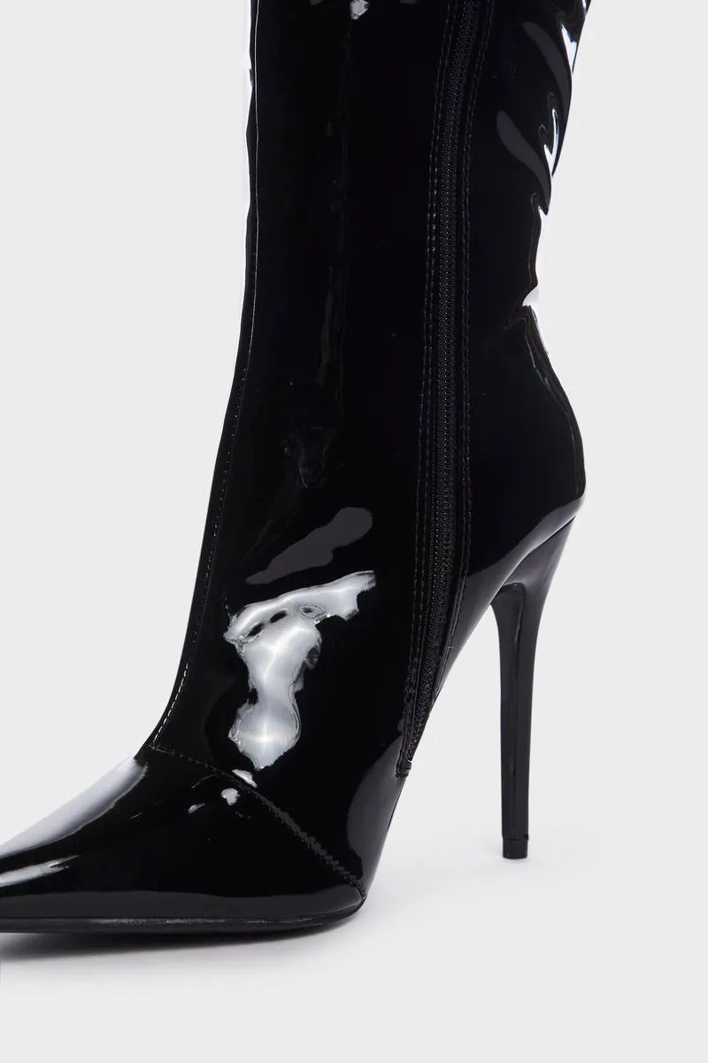 Horizon Patent Knee High Boots
