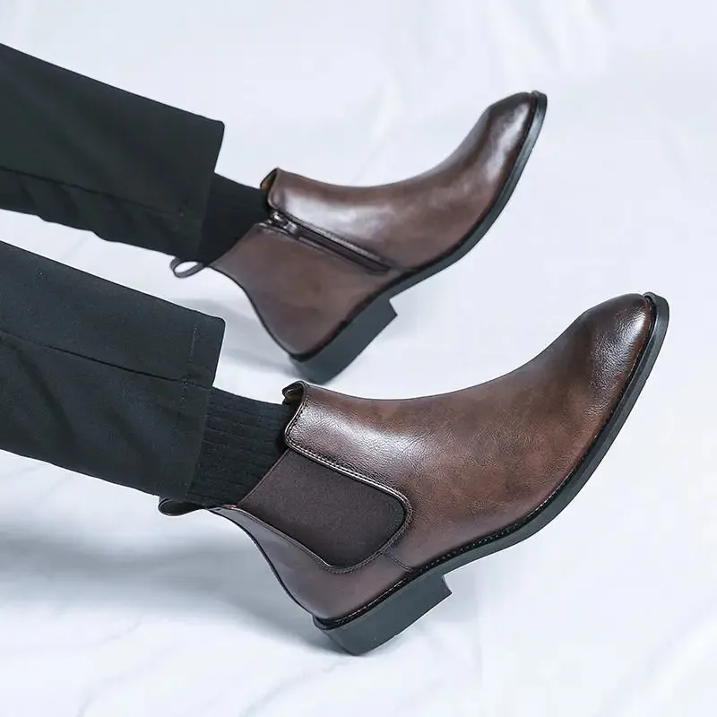 Men's Classic Lace Up Chelsea Boots with Zipper | For Everyday Wear