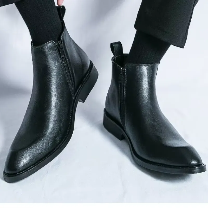 Men's Classic Lace Up Chelsea Boots with Zipper | For Everyday Wear