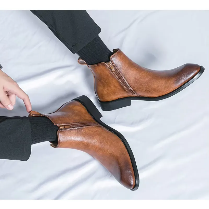 Men's Classic Lace Up Chelsea Boots with Zipper | For Everyday Wear