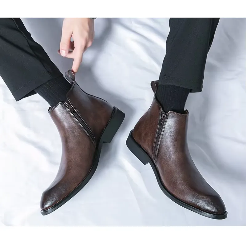 Men's Classic Lace Up Chelsea Boots with Zipper | For Everyday Wear