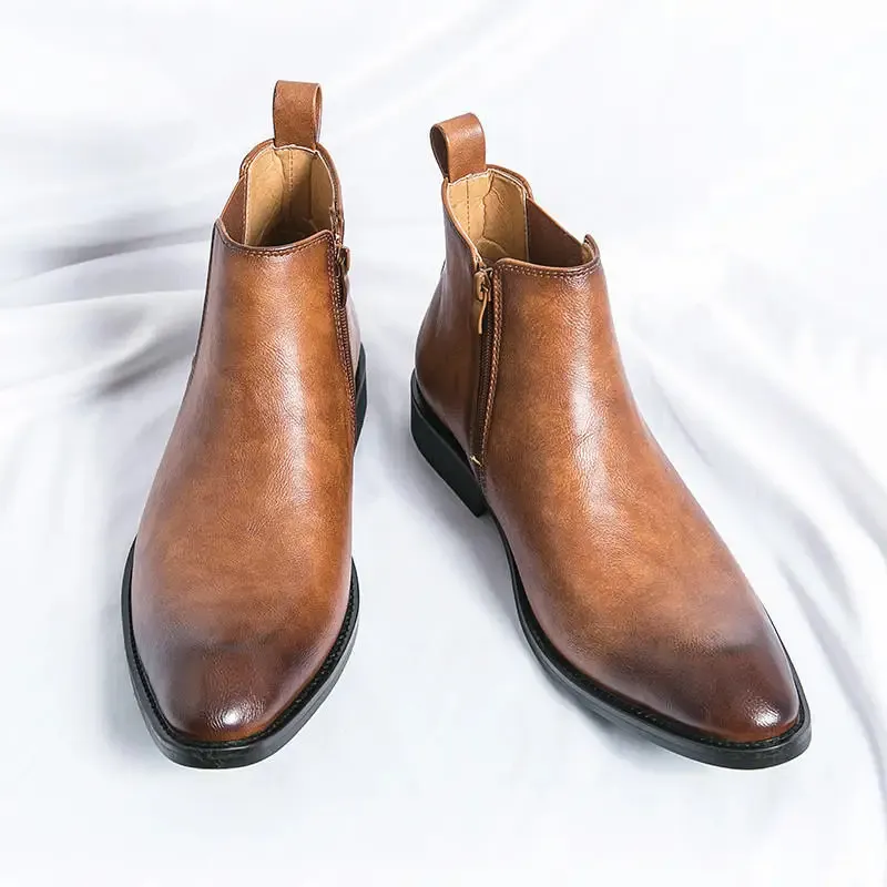 Men's Classic Lace Up Chelsea Boots with Zipper | For Everyday Wear