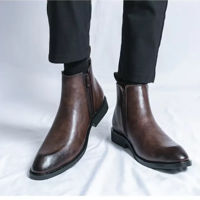 Men's Classic Lace Up Chelsea Boots with Zipper | For Everyday Wear