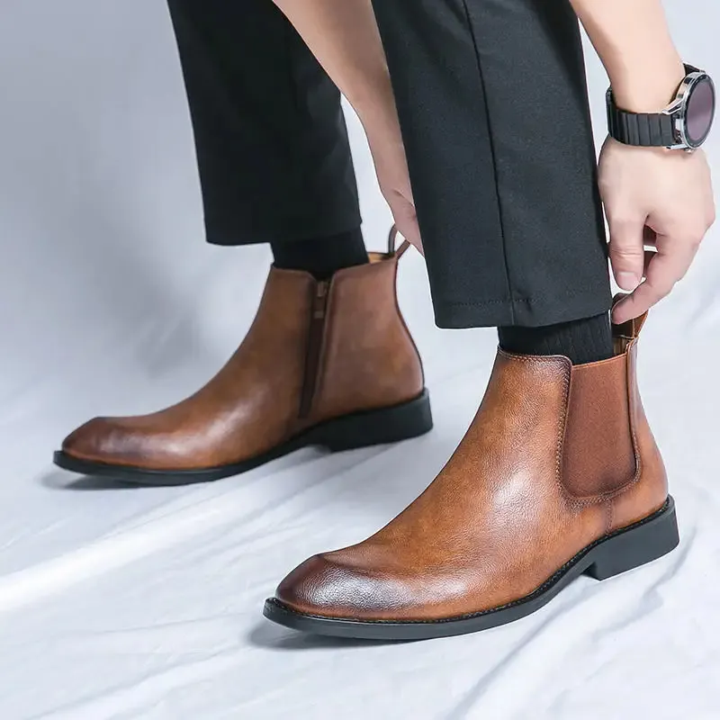 Men's Classic Lace Up Chelsea Boots with Zipper | For Everyday Wear