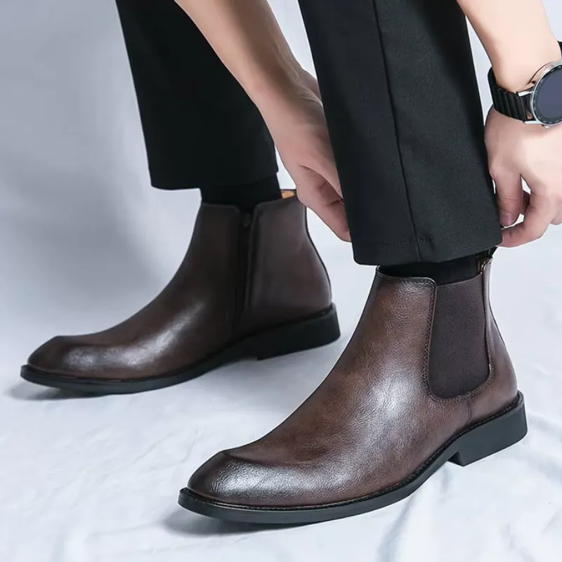 Men's Classic Lace Up Chelsea Boots with Zipper | For Everyday Wear
