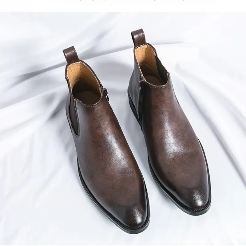 Men's Classic Lace Up Chelsea Boots with Zipper | For Everyday Wear