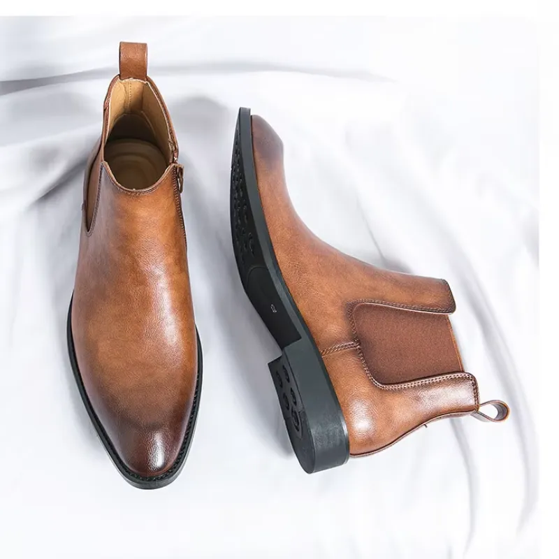 Men's Classic Lace Up Chelsea Boots with Zipper | For Everyday Wear