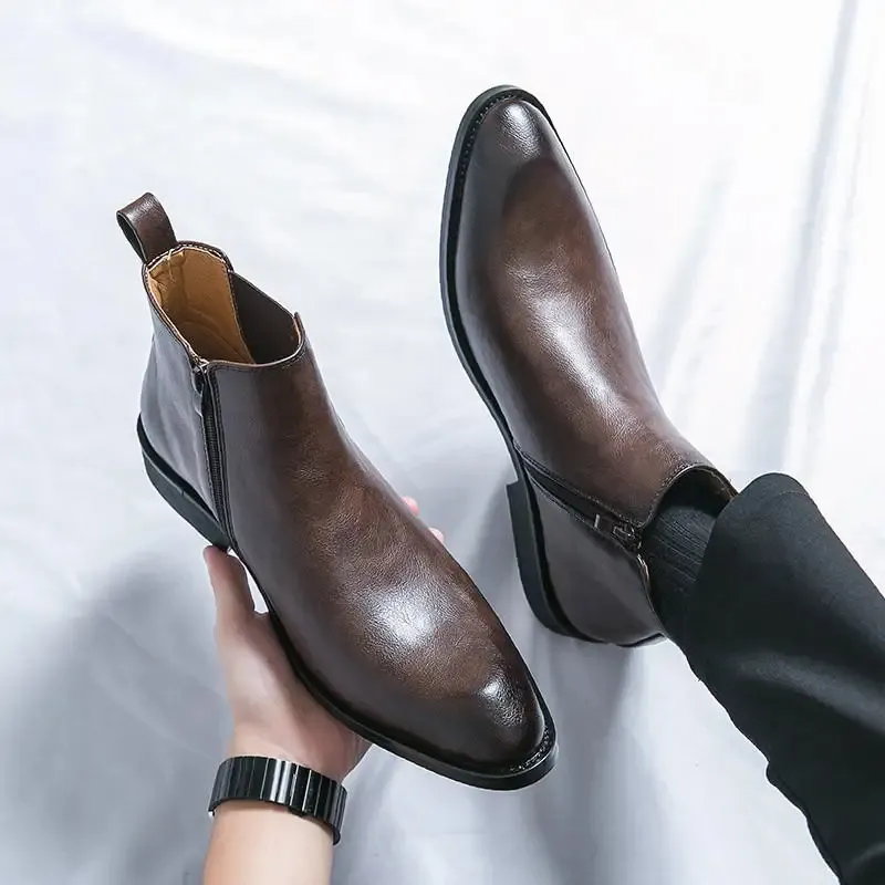 Men's Classic Lace Up Chelsea Boots with Zipper | For Everyday Wear