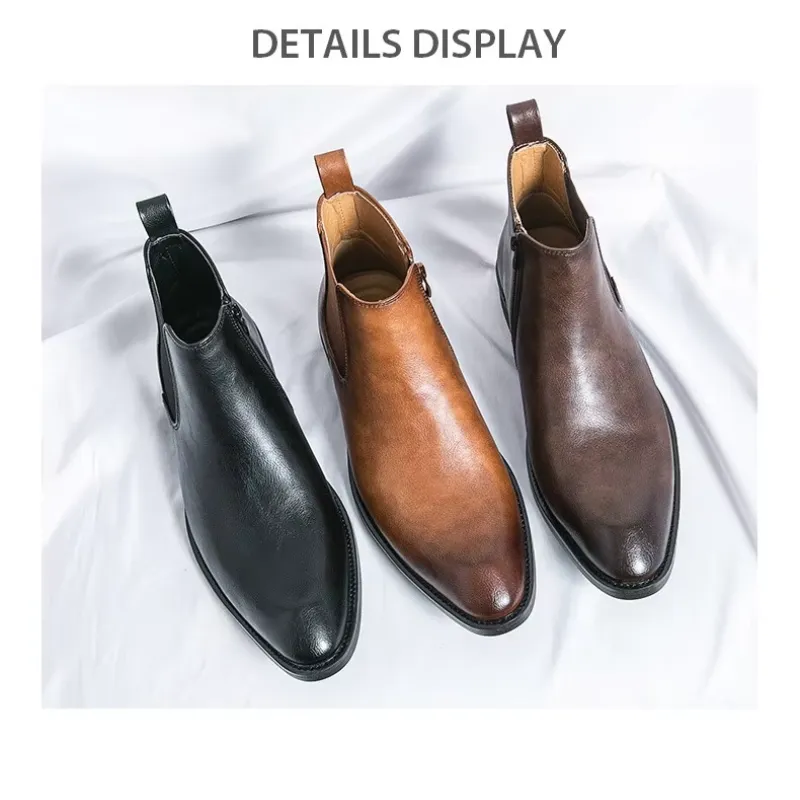 Men's Classic Lace Up Chelsea Boots with Zipper | For Everyday Wear