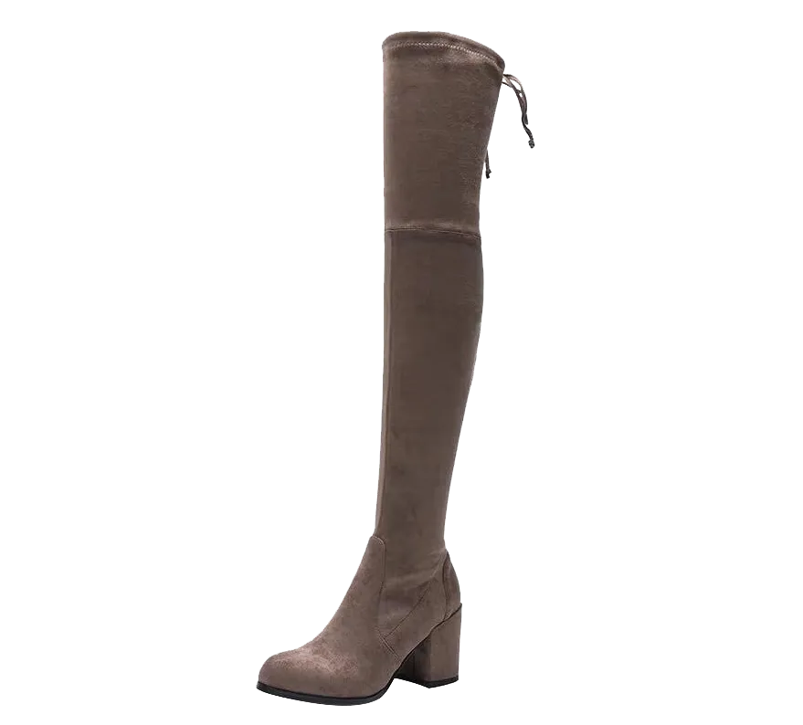 Paige Slim Fit Over The Knee Block Heel Boots