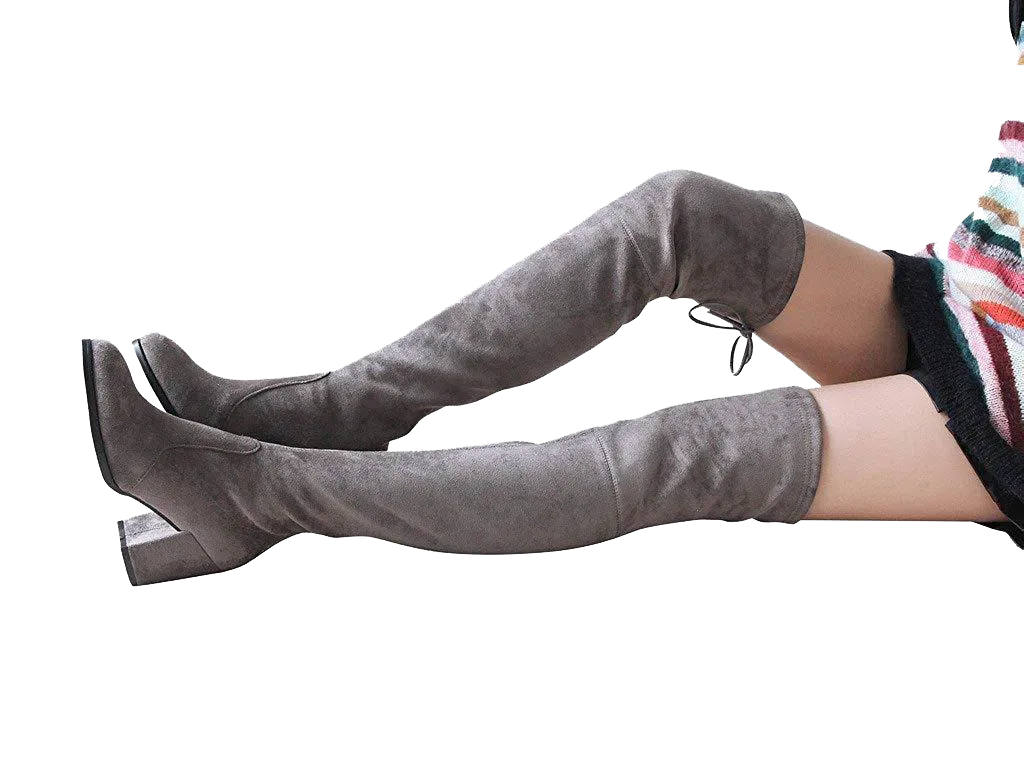 Paige Slim Fit Over The Knee Block Heel Boots
