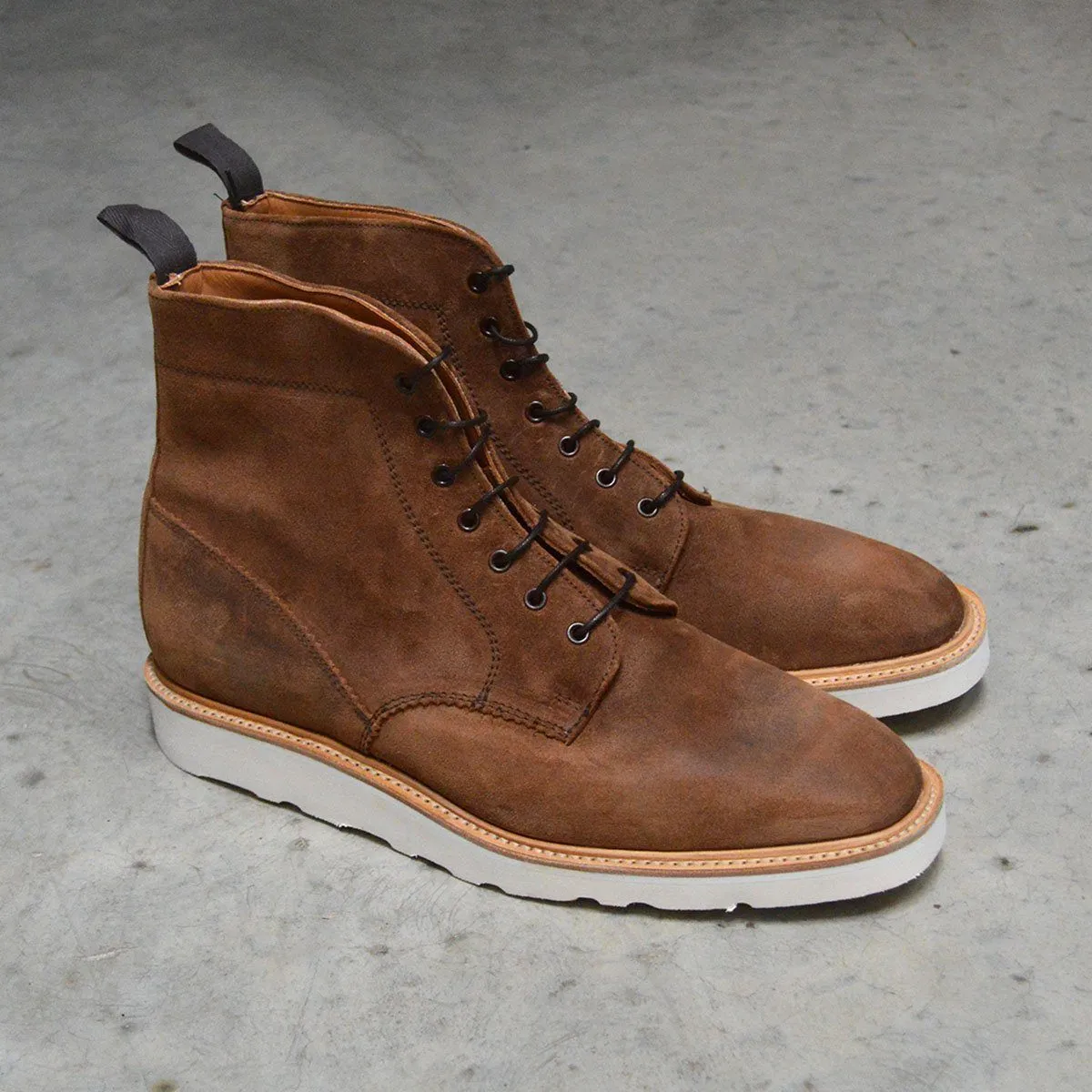 Curtis Derby Boot by Sanders in Snuff Waxy Finish - High Quality and Durable