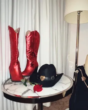 Shiny Red Cowgirl Boots
