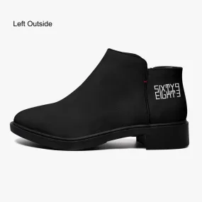 Sixty Eight 93 Logo White Black Suede Zipper Boots