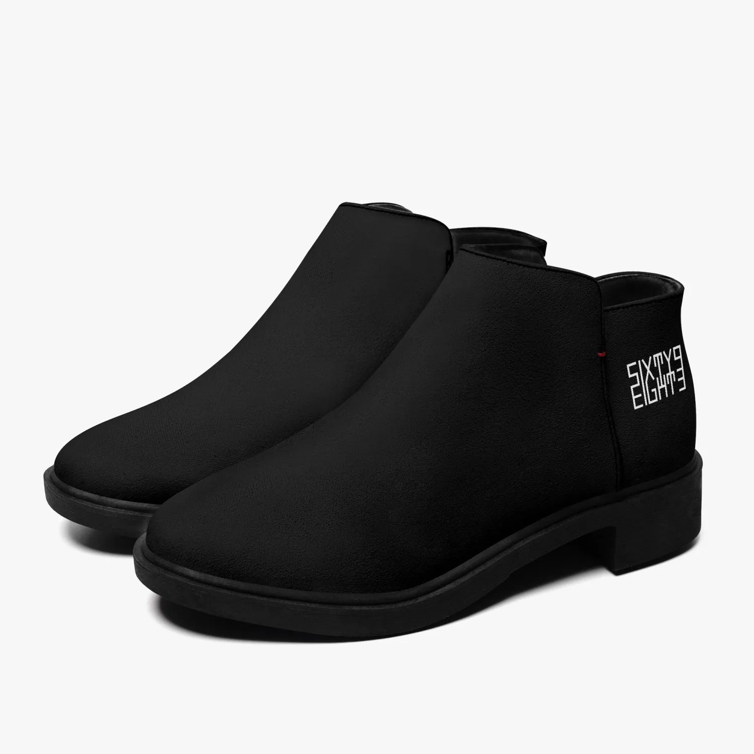 Sixty Eight 93 Logo White Black Suede Zipper Boots