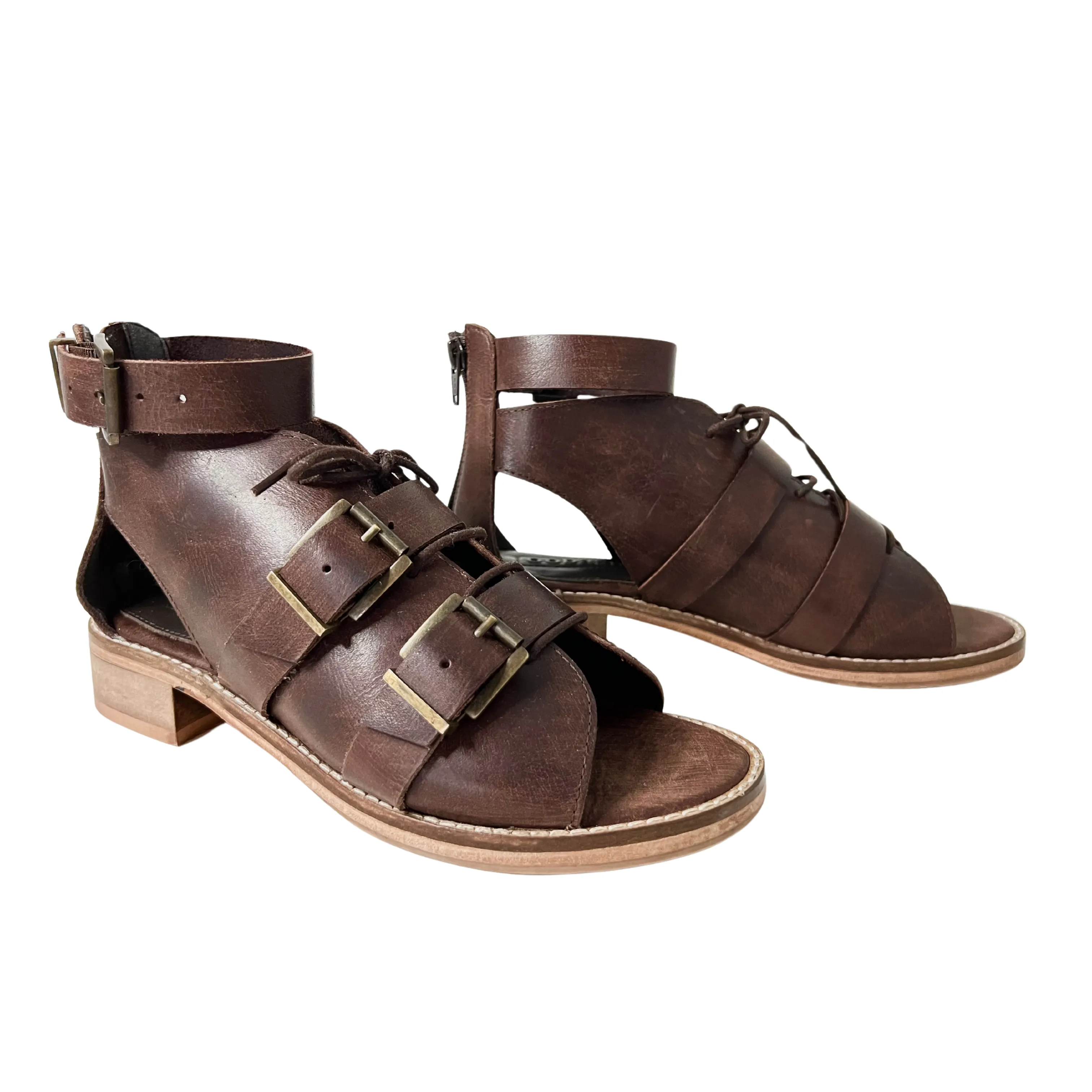 Sunchaser Brown Block Heel Sandal