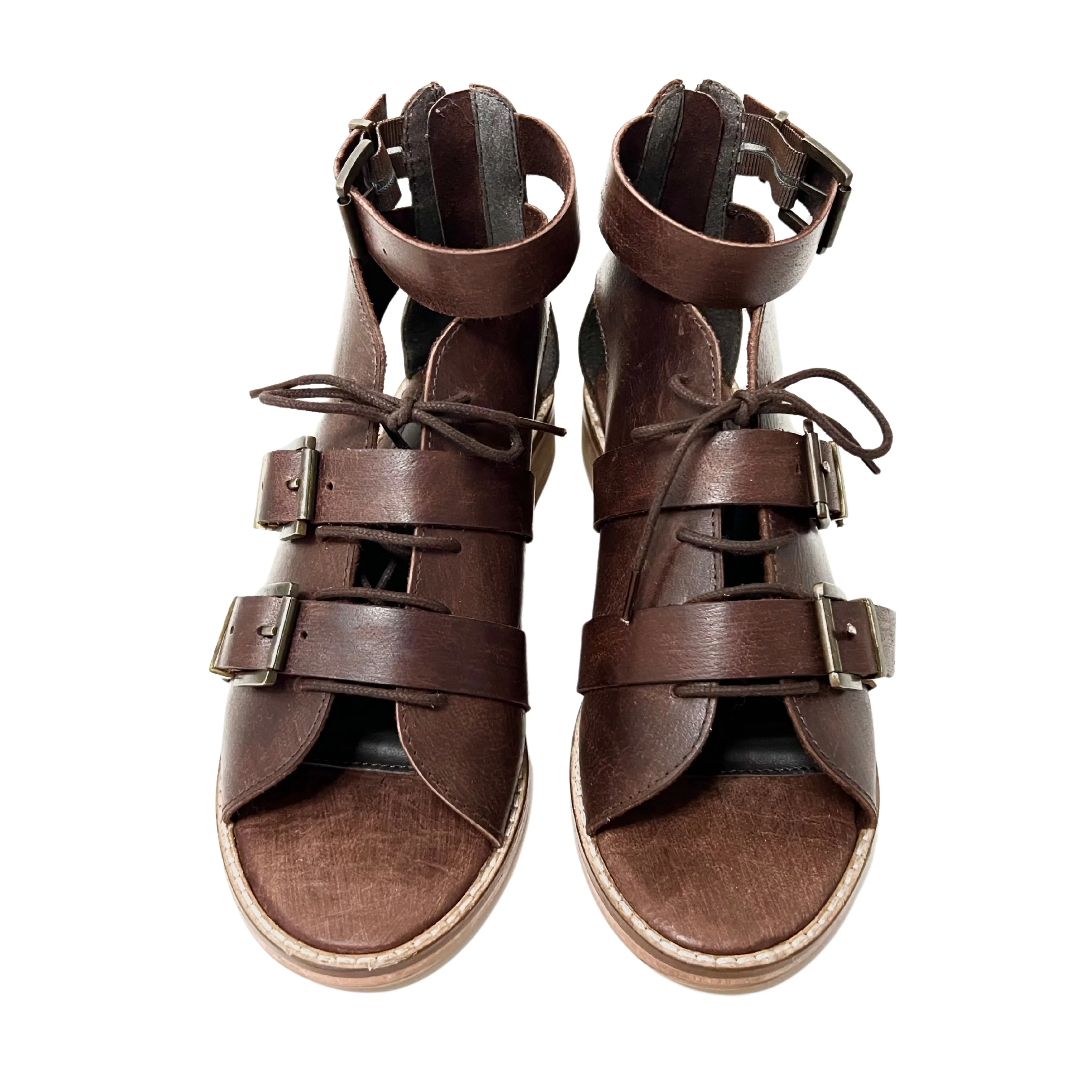 Sunchaser Brown Block Heel Sandal