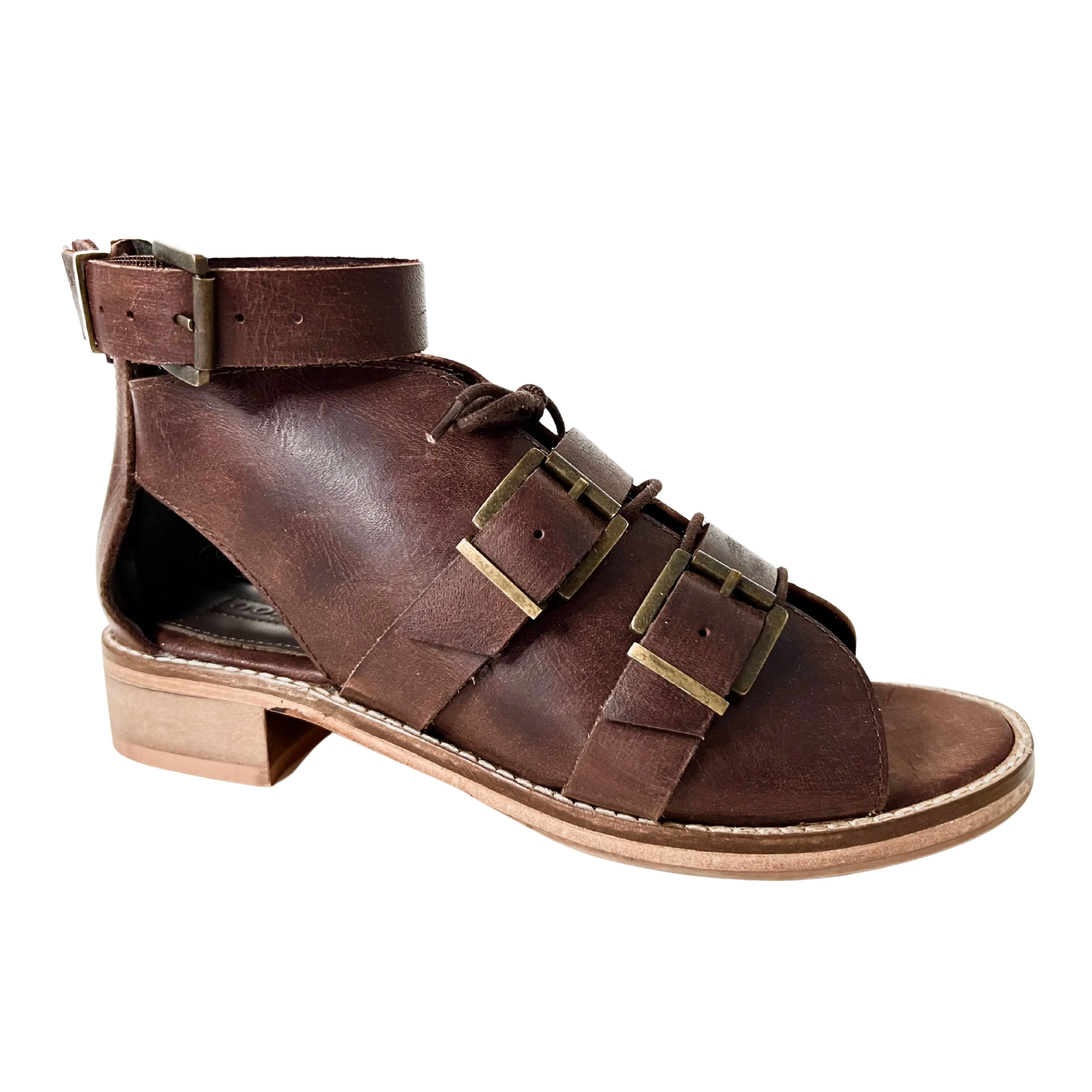 Sunchaser Brown Block Heel Sandal