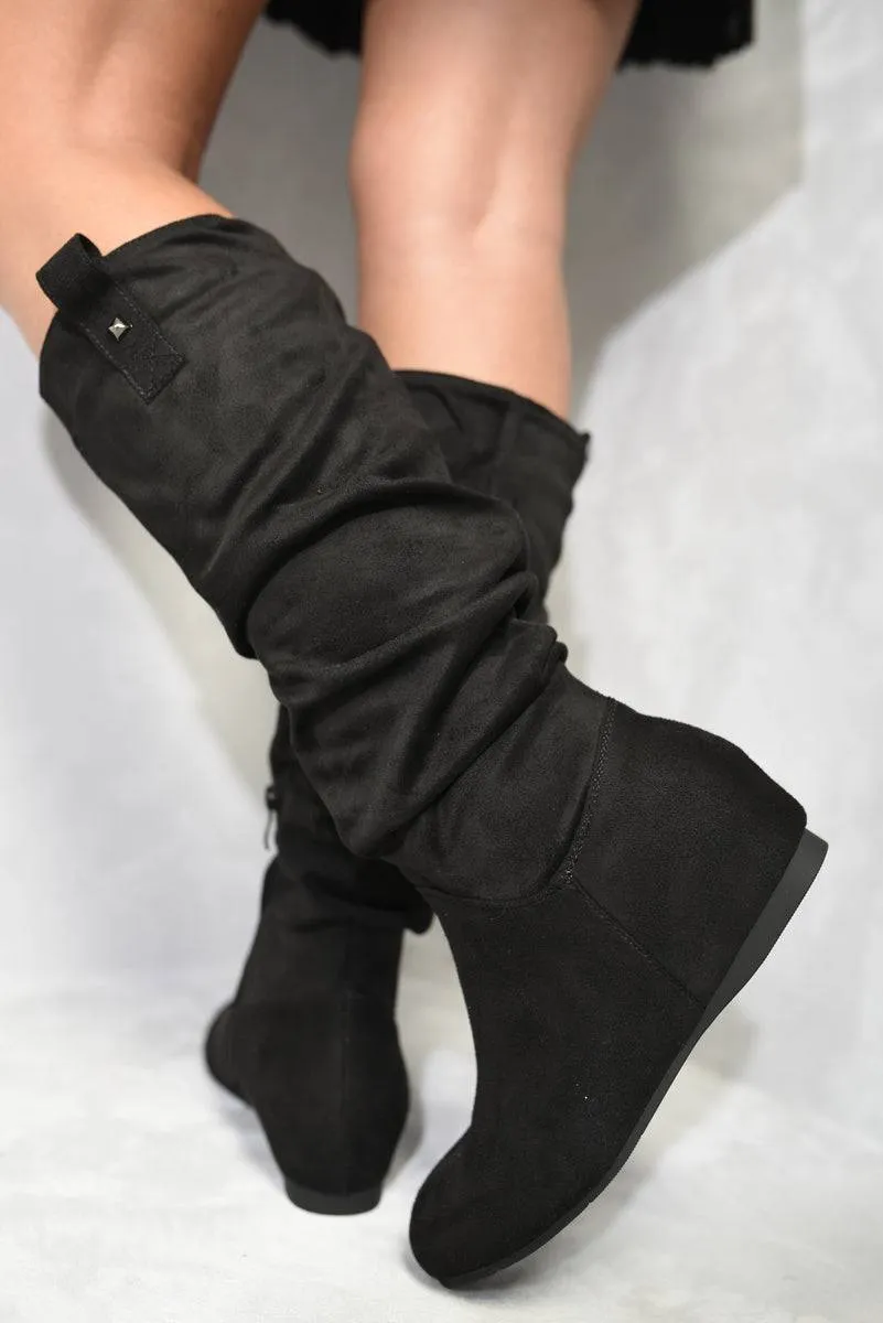Tassle Detail Rouched Ankle Boots