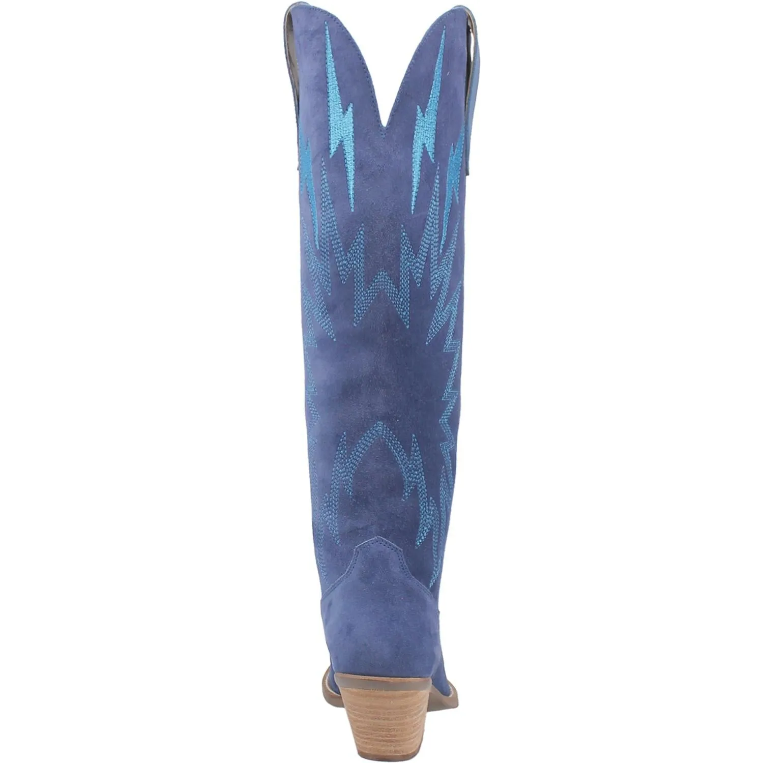 Thunder Road Blue Suede Lightning Bolt Leather Boots (DS)