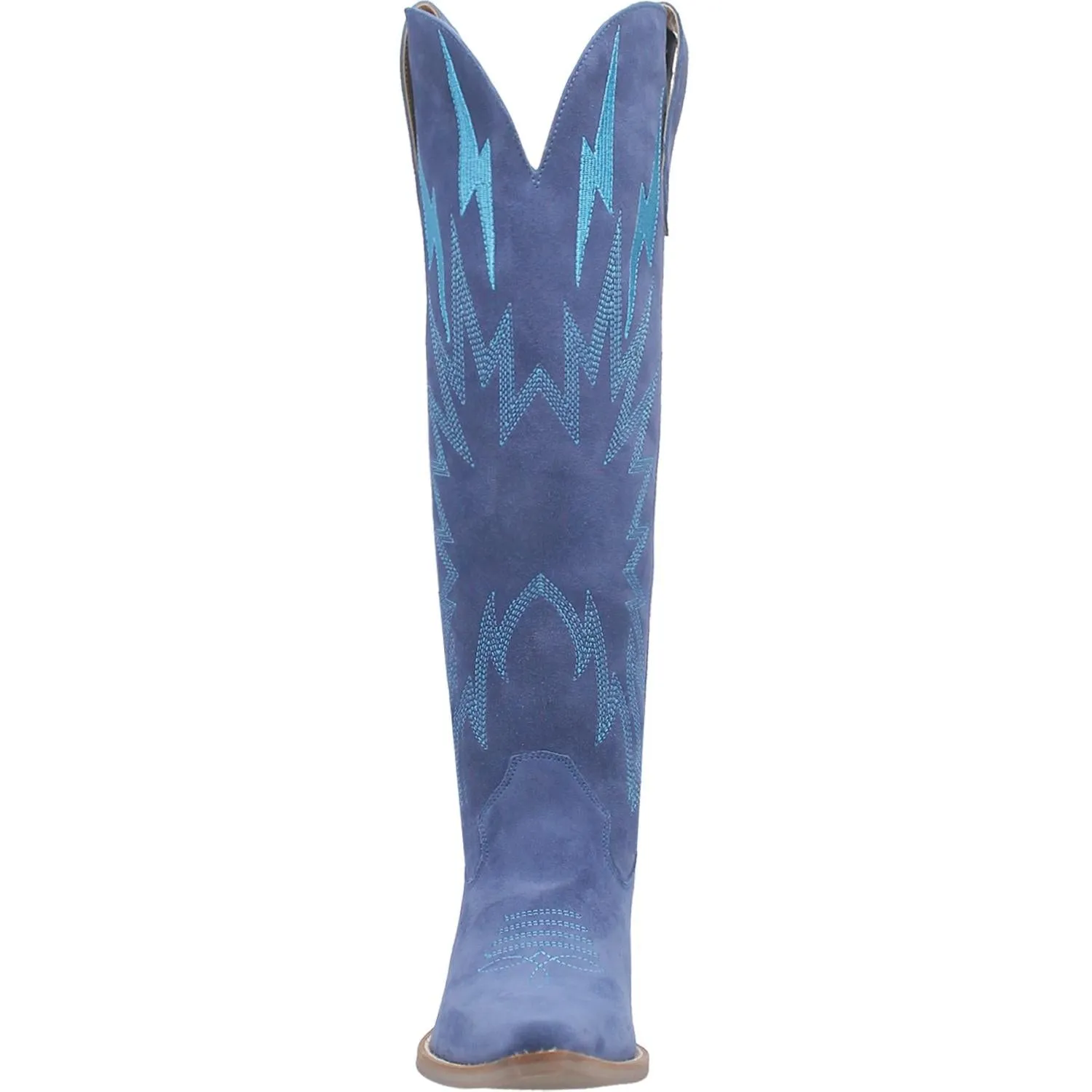 Thunder Road Blue Suede Lightning Bolt Leather Boots (DS)