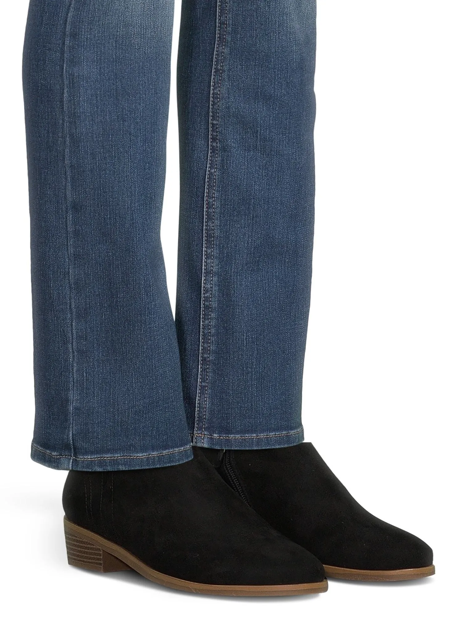 Time And Tru Ankle Boots Fashion Black Zipper Rounded Toe Casual Booties 11W