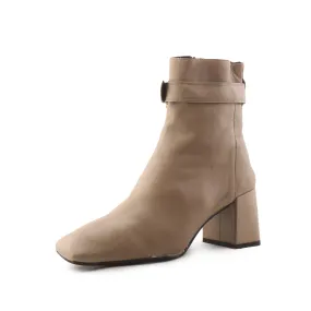 Uterque Buckle Straps Block Heels Ankle Boots | 100% Authentic Leather