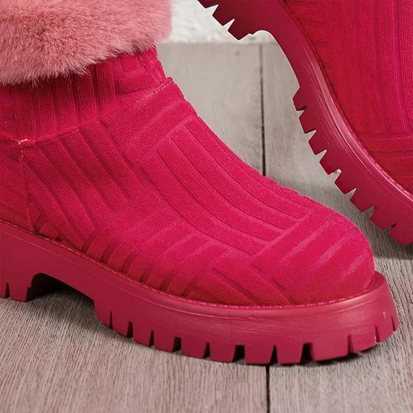 Women's Casual Fur Collar Thick Soled Martin Boots 04283338S